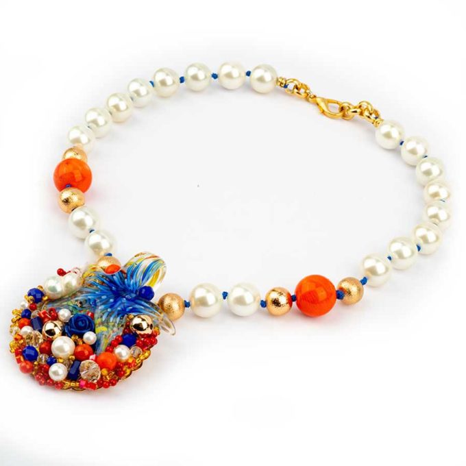 Collier pour femme etoile-de-mer-blue-corail